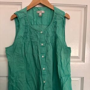 Jcrew pintucked button up tank
